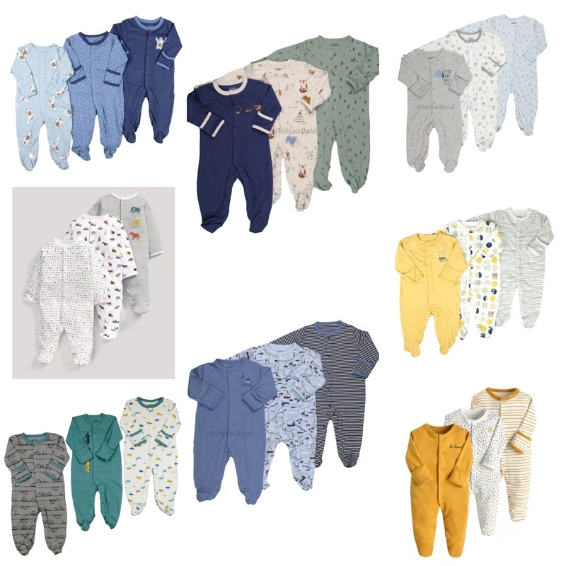 Baju Tidur Bayi Sleepsuit 3 in 1 Mamas Papas Premium Quality Cowok Laki Laki