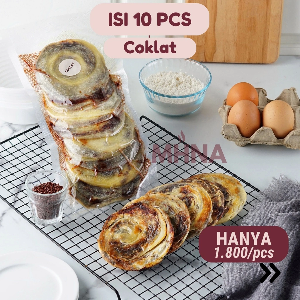 Roti Maryam / Roti Canai / Roti Cane Frozen Rasa Coklat Isi 10 Pcs