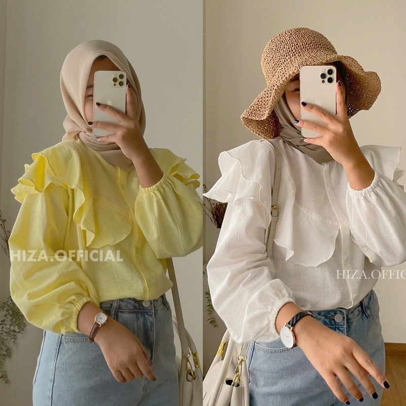 HIZA - YURE BLOUSE RUFFLE | Blouse Wanita Cute Terlaris
