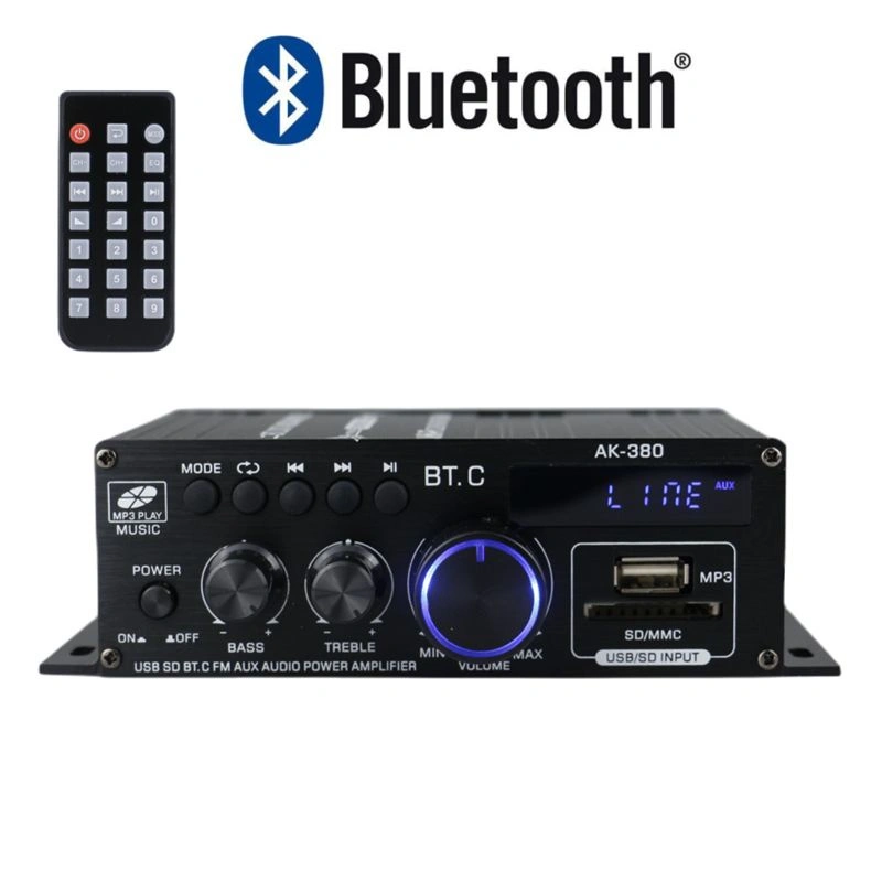 (Model Terbaru)Kerndy Ak-380 Amplifier Daya Audio Bluetooth Mobil Car Audio Power Amplifier 12V KERNDY AK380