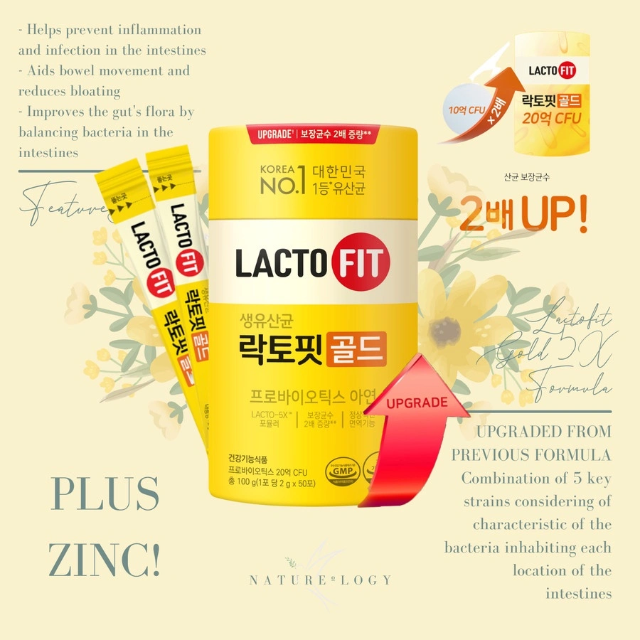LACTO-FIT Probiotics Gold 1 BOX @50sticks (Korea Probiotik LACTOFIT)