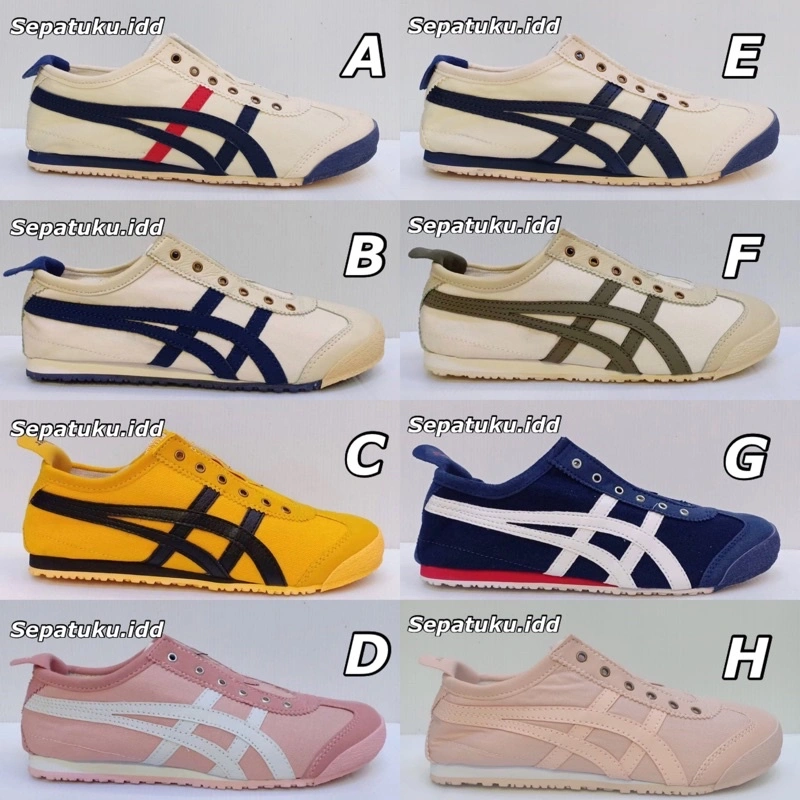 PROMO SEPATU ON1TSUKA T1GR SL1P 0N WOMN BAHAN KANVAS ( BISA COD )