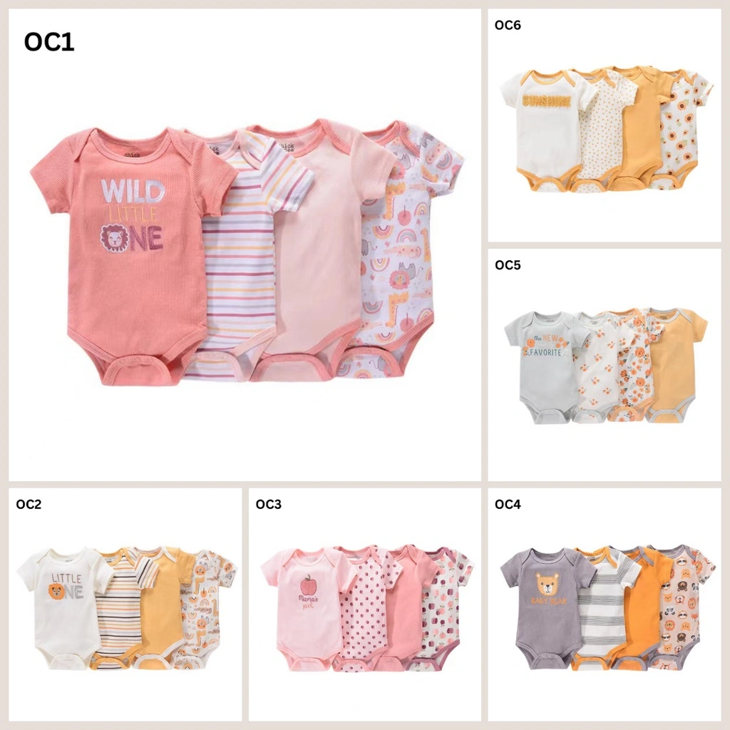 BABYPOTATO  - Bodysuit 4pcs kode OC (JUMPER BAYI BAJU BAYI PAKET NEWBORN)