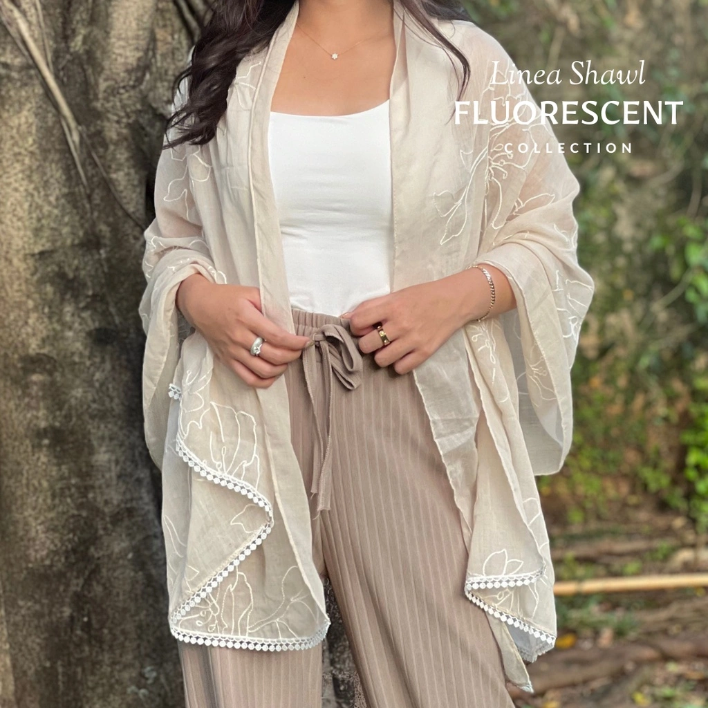 Linea Shawl Fluorescent Collection | The Best Kaynd | Premium Scarf Selendang Pashmina Syal Shawl Pasmina Hijab Kain Batik
