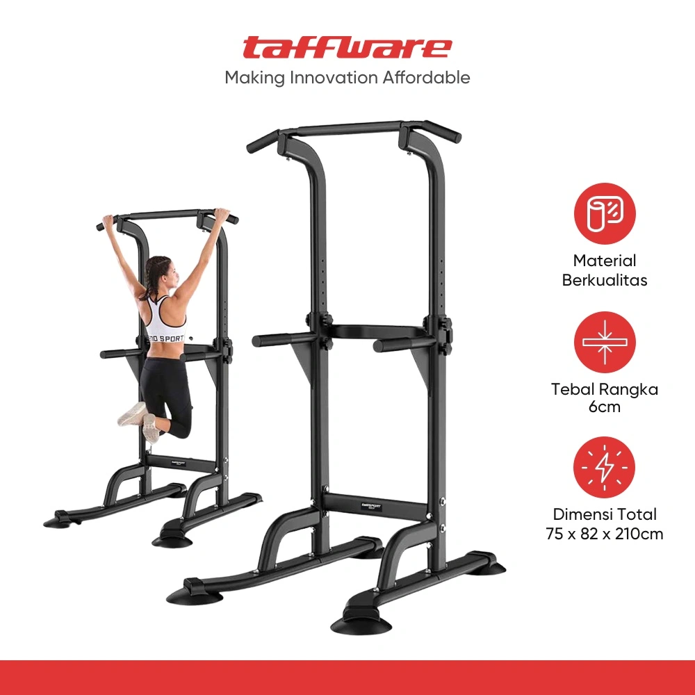 TaffSPORT Alat Fitness Horizonal Bar Multifunctional Pull Up - 4001F - Black