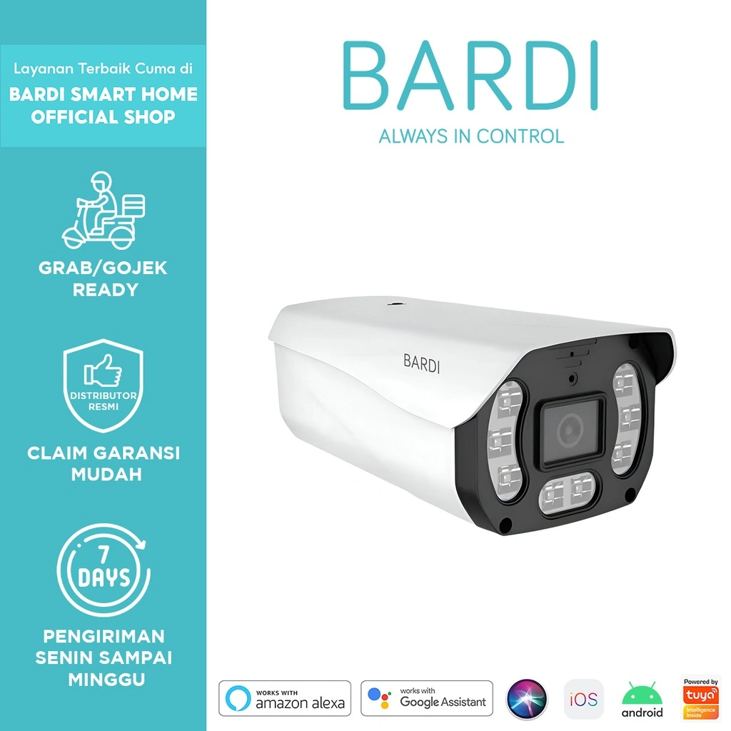 BARDI Smart IP Camera Outdoor PoE IP67 4MP + Micro SD