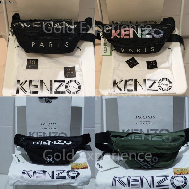 KENZ0 Logo Bumbag Kenz0 Waistbag Tas Selempang Dada Tas Pinggang Pria Fullset