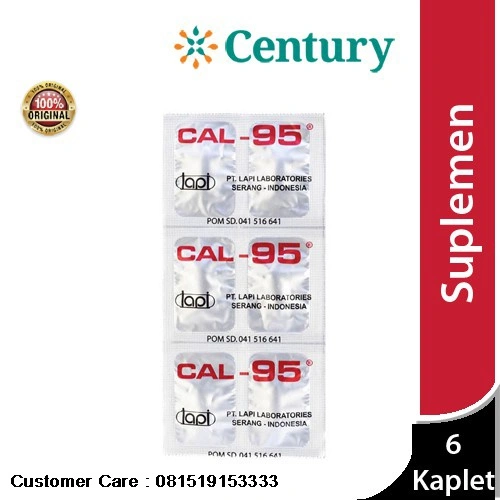 Cal-95 6 Kaplet/Suplemen Kesehatan Tulang/Kalsium