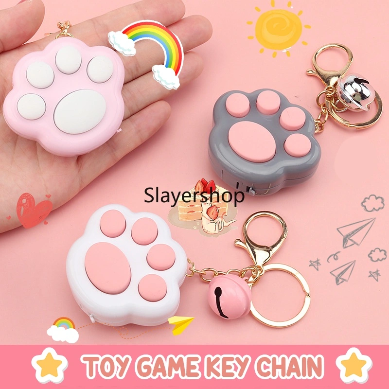 gantungan Kunci Fidget Mini Portable Bentuk Telapak Kaki Kucing Untuk Anak