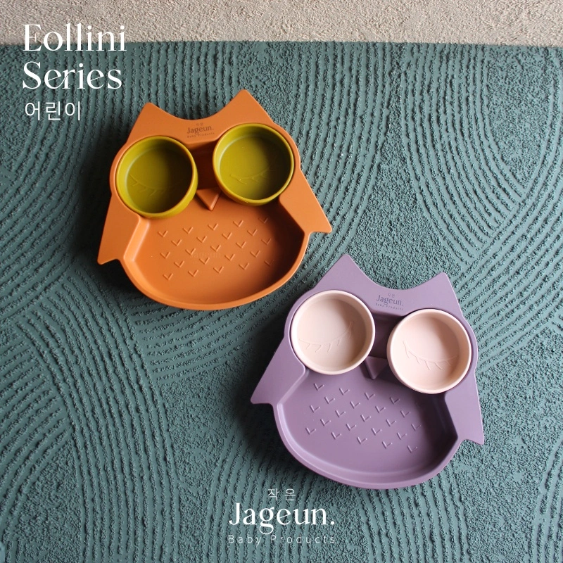 JAGEUN Premium Silicone 2in1 Suction Plate & Bowl Owl Shape | Piring & Mangkuk Tempat Makan Anak Bayi Burung Hantu