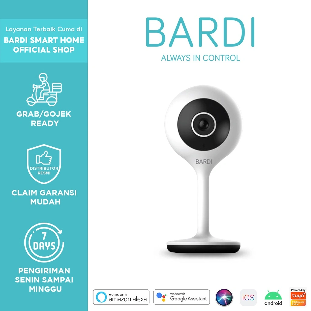 BARDI Smart IP Camera Indoor 1080HD CCTV Wifi IoT HomeAutomation + Micro SD