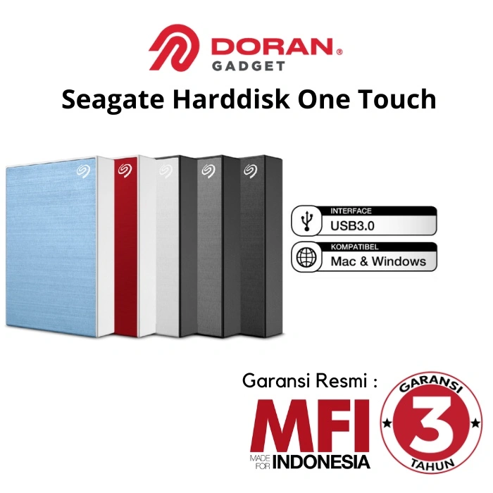 Hard Disk Harddisk Hardisk HDD Eksternal External Seagate 1TB 2TB 4TB 5TB | 1 2 4 5 TB TERA One Touch 2,5inch USB 3.0 - Garansi MFI 3 Tahun