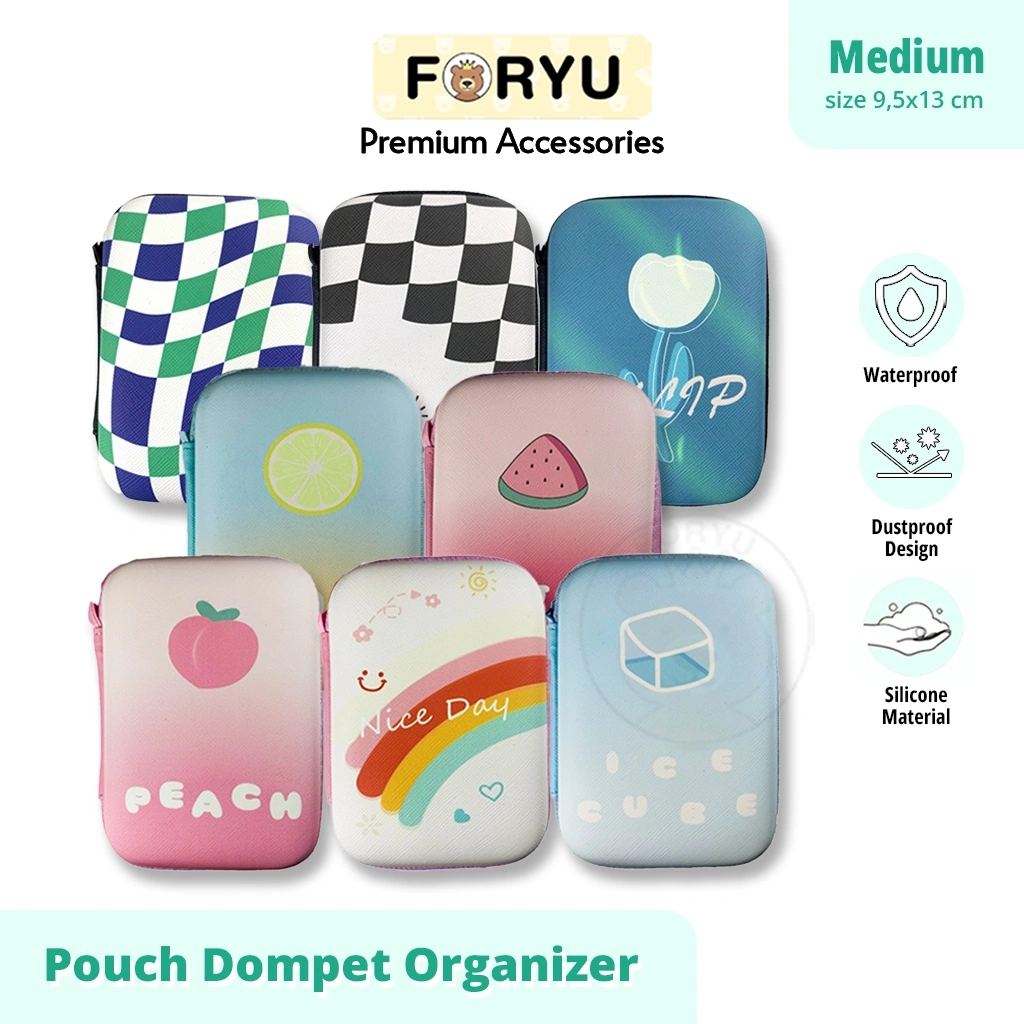 Foryu Tas Penyimpanan Pouch Charger Medium Waterproof Dompet Headset Travel Organizer Bag
