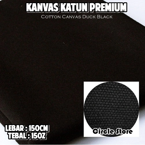 Kain Kanvas Katun Duck Hitam / Cotton Canvas Premium Black/ Kanvas Tas