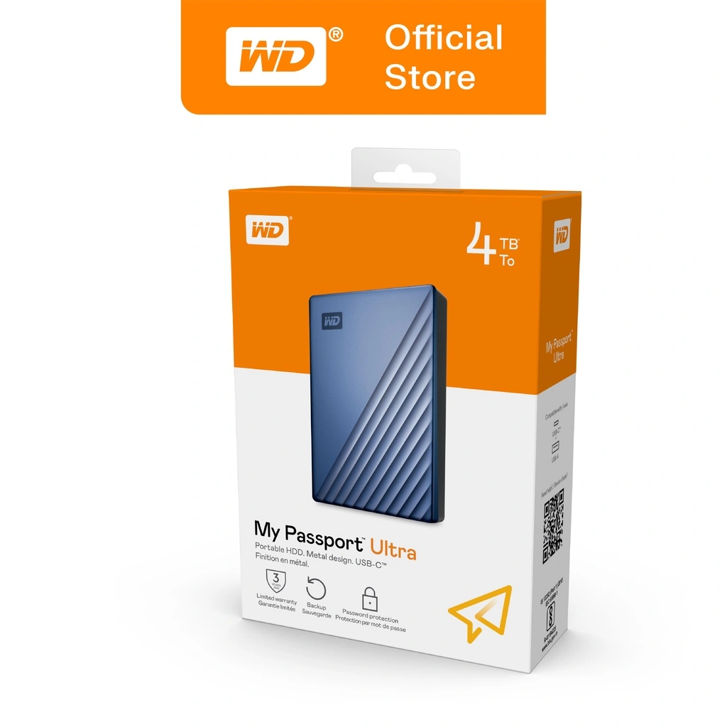 WD My Passport Ultra 4TB - HDD/ Hardisk / Harddisk External USB-C 3.2