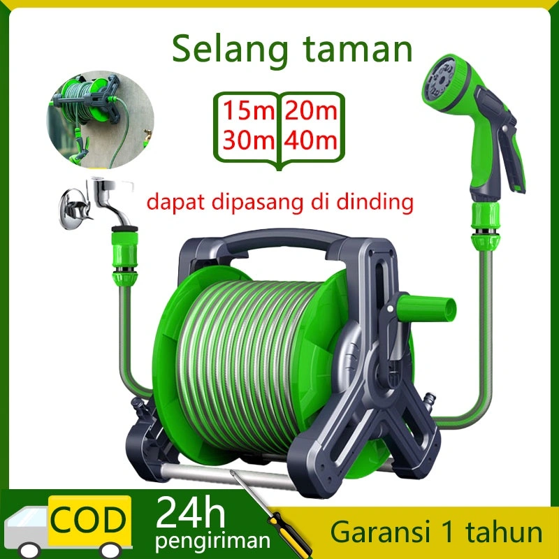 Selang Pipa Air Set Gulungan Selang Dengan Selang Air Selang Air Tahan Lumut 20M penyiram taman