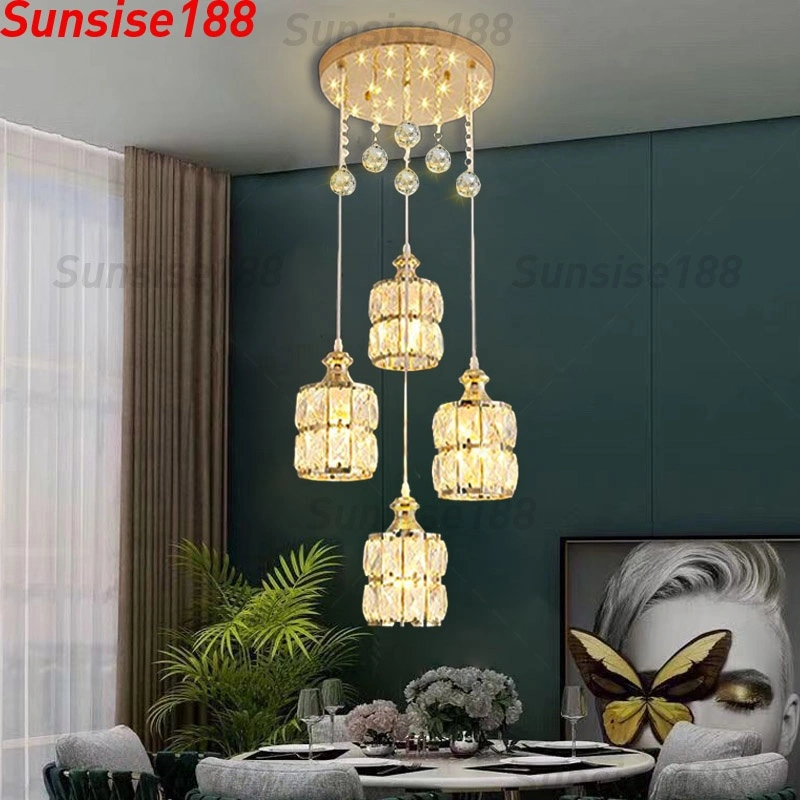 (Satu tahun jaminan)Lampu di ruang makan lampu di ruang tamu kristal LED lampu di ruang tidur lampu dekoratif di dalam lampu pendant dekoratif di atap tinggi lampu di atas meja bar lapis emas lampu 21
