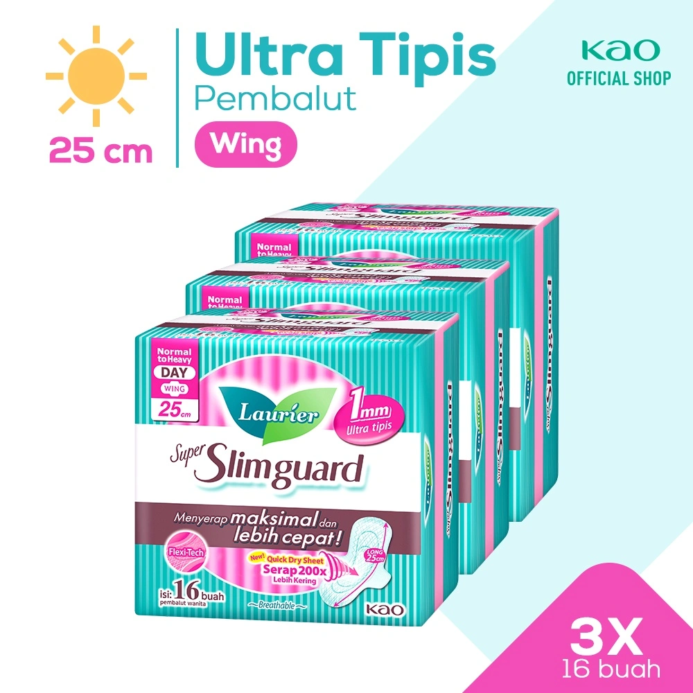 Laurier Super Slim Guard 25cm 16s Triplepack