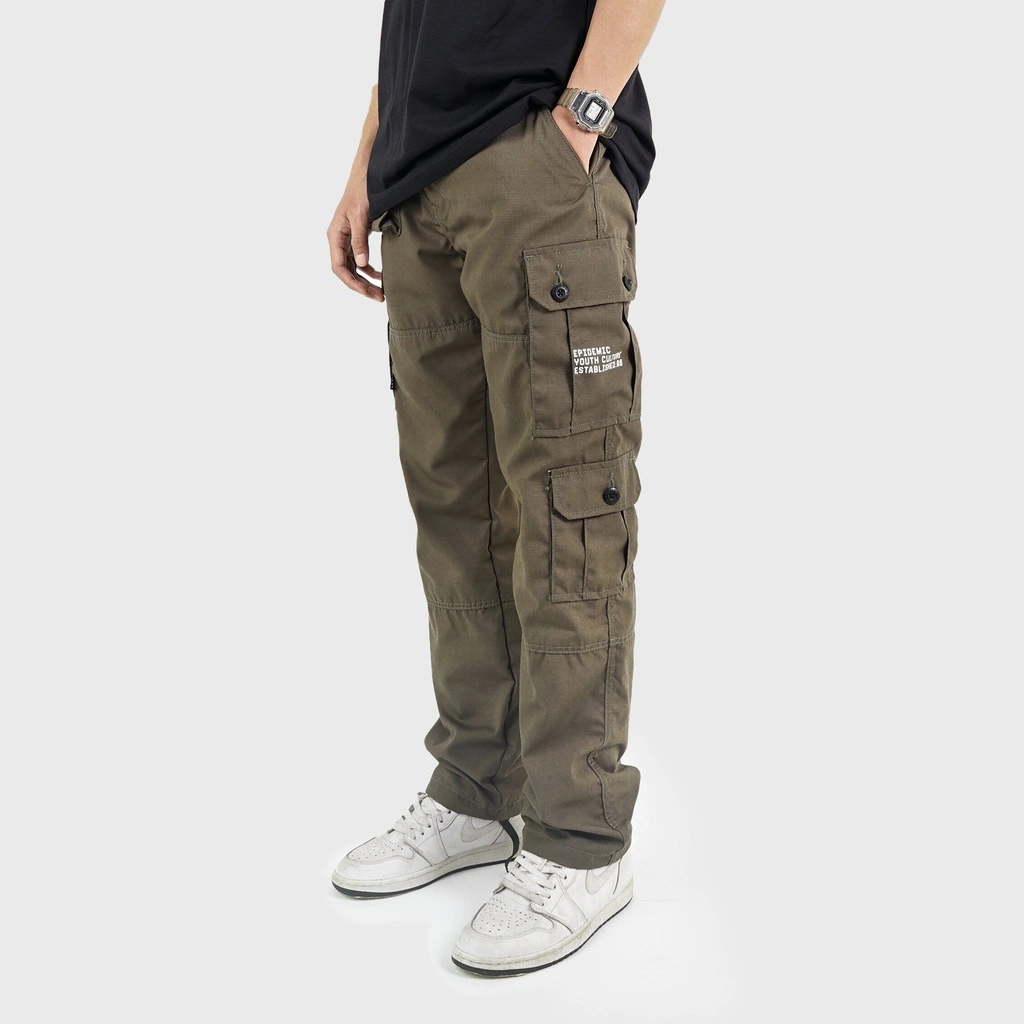 Epidemic Long Cargo Pants Deftones Army Green