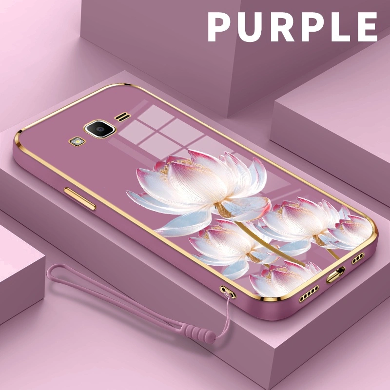 Case CasingFor For Samsung Galaxy J2 Prime J2 Ace Grand Prime Plus J7 Pro J7 2017 J7 Prime ON7 2016 M51 Note 10 4G 5G Note 10 Plus 4G 5G Note10 Pro Note20 Ultra 4G 5G Softcase Crystal Lotus Case Silikon Kesing Hp Persegi Lensa Penuh Lindungi Case