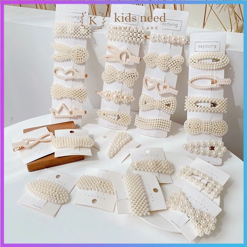 1 Set 10 PCS Jepitan mutiara/Jepitan Rambut  Korea Mutiara Pearl Hairclip Hairpin/Rambut Mutiara