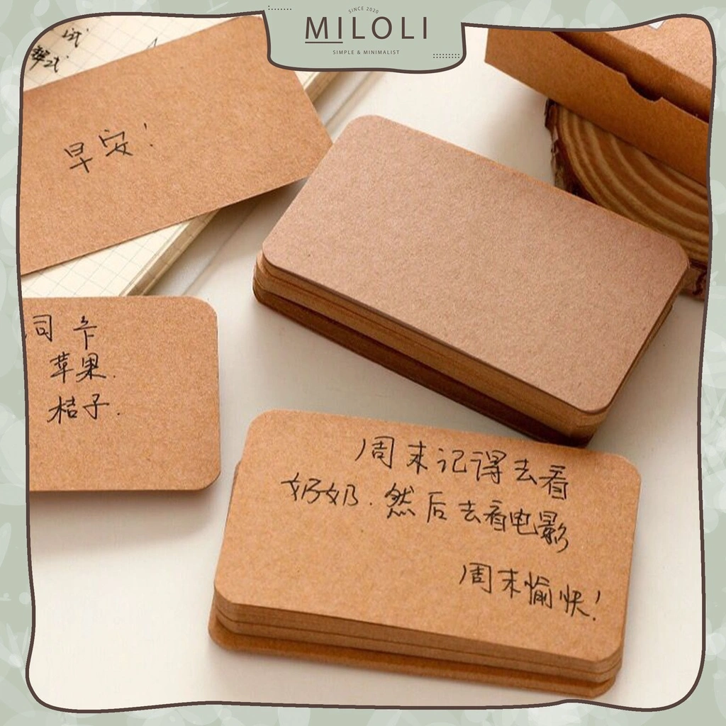 [MILOLI] 100Lembar Kartu Ucapan/ Kartu Kosong Notepad Kertas Kraft Notepad Greeting Cards - F0197