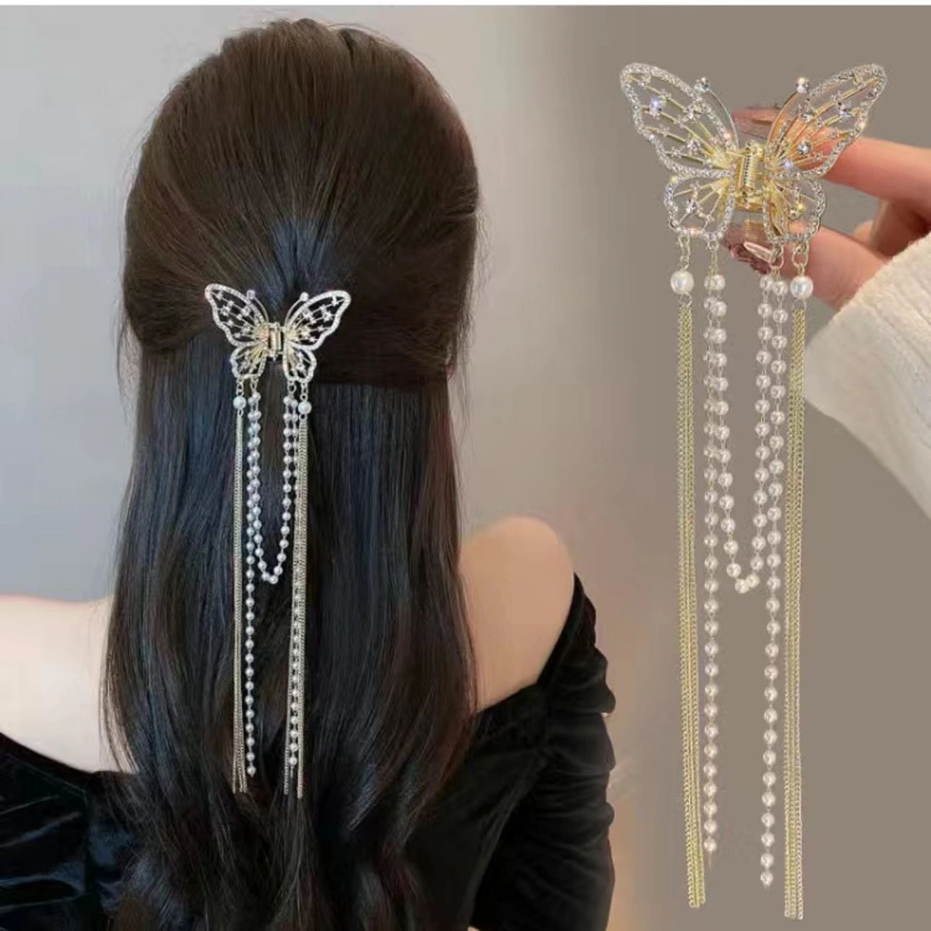 Jepit Rambut Jedai Rumbai Gaya Korea Kupu2 3D Terbaru High Quality Impor Clips