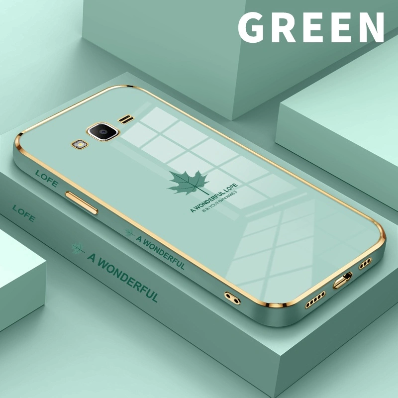 Case Casing Hp For Samsung Galaxy J2 Prime Ace Grand Prime Plus J7 Pro Prime On7 S10 Plus S20 FE Ultra S21 S22 Softcase daun maple Case Pelapisan Silikon Kesing Hp Persegi Lensa Penuh Lindungi Case Murah