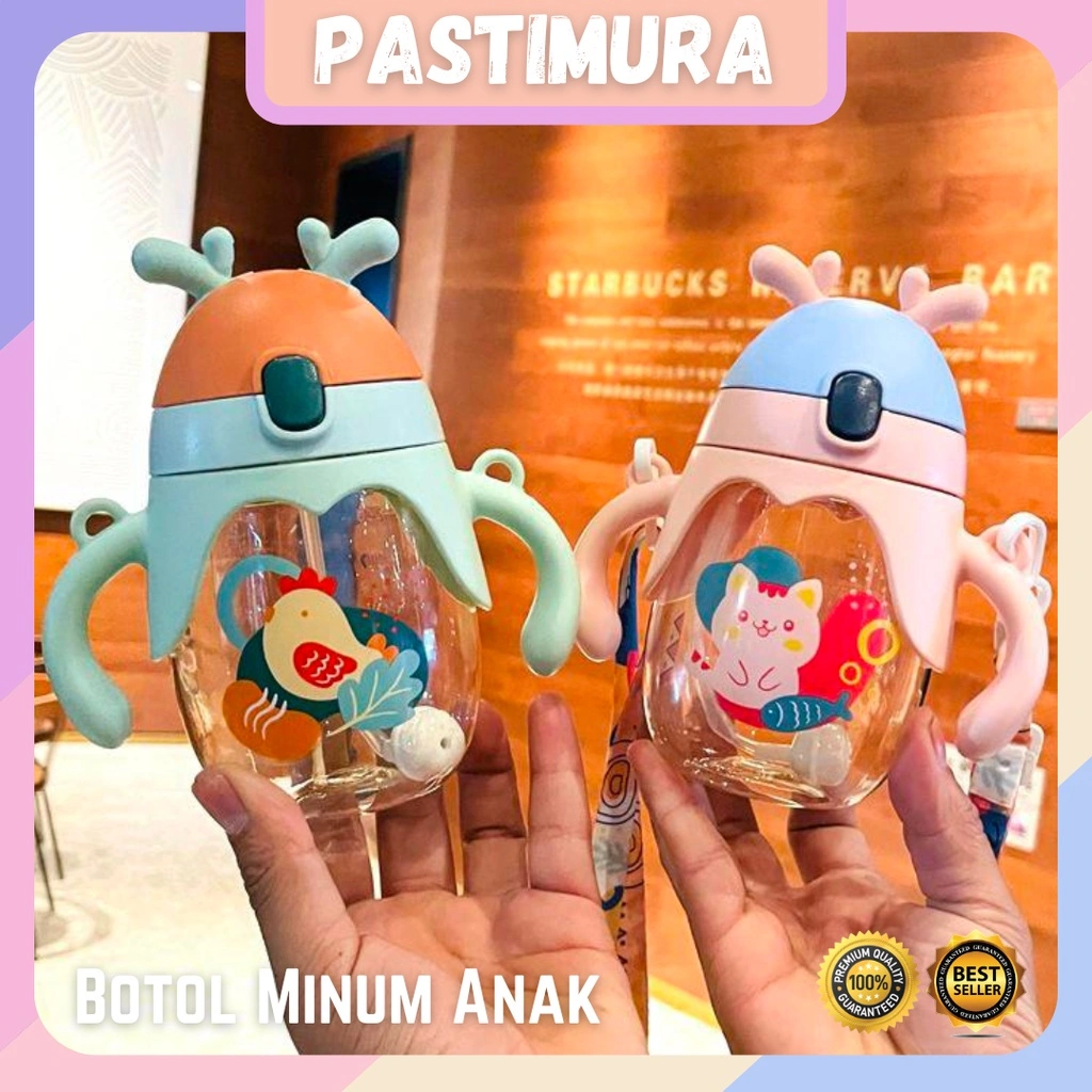 [PSM] Botol Minum Anak Sedotan Lucu Botol Minum Bayi Training Cup Baby Botol Minum Karakter Anti Tumpah Viral Aesthetic Murah
