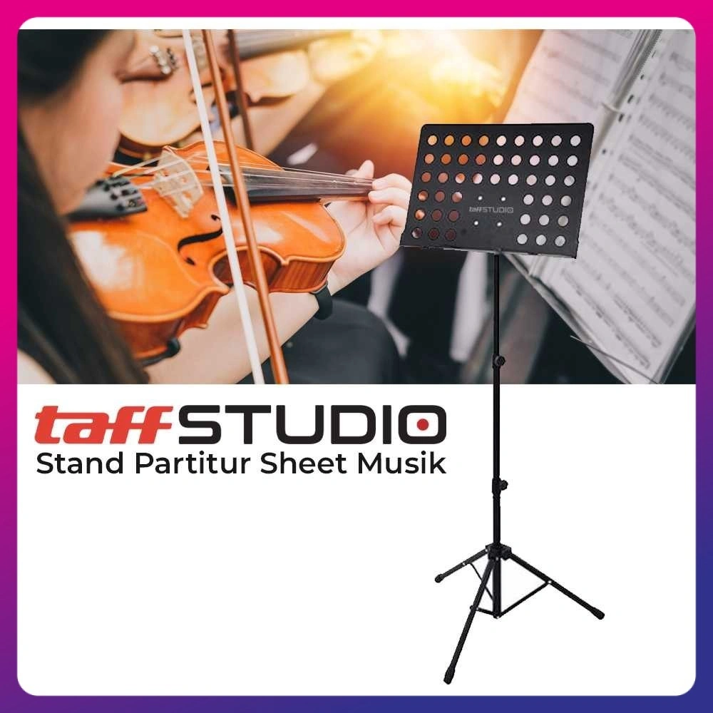 Stand Partitur Musik Portable Folding Adjustable | TaffSTUDIO P-06HC | Tripod Stand Not Music