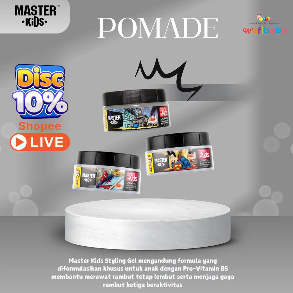 MASTER KIDS Pomade Hair Styling Gel Rambut Anak - 75 gr