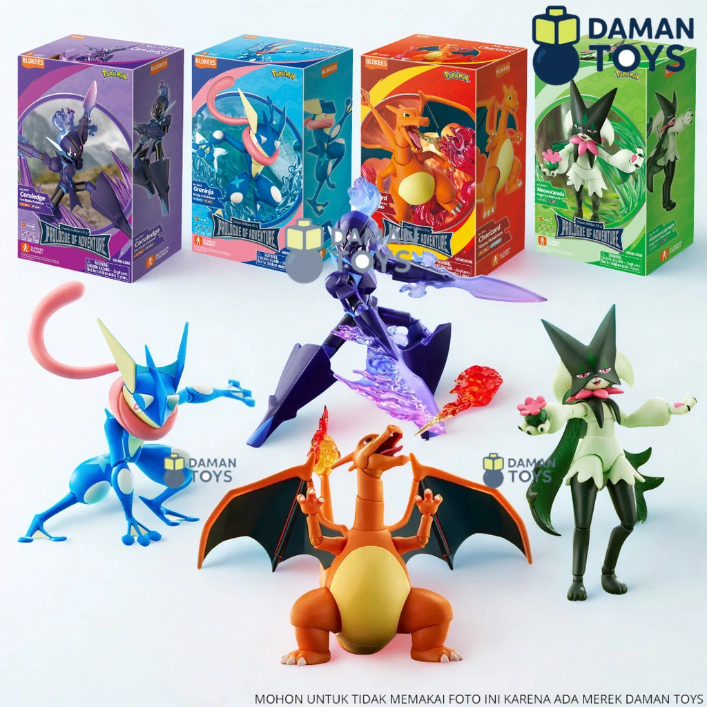Blokees Figure Pokemon Calssik Edition CV-L Charizard Greninja Celuledge Meowscarada