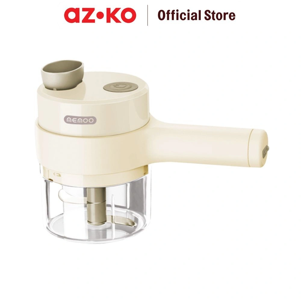 AZKO Memoo Alat Penggiling Bumbu Mini 2 In 1 - Putih Slicer Alat Pemotong Portable Pisau Pemotong Dapur