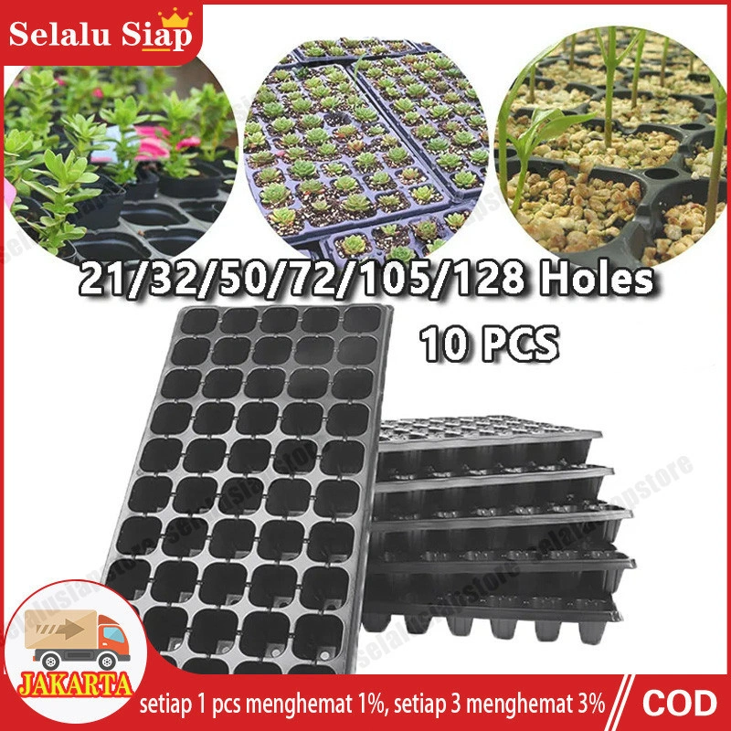 10 PCS Pot Bibit / 10 PCS Tray Semai / Seedling Pot / Pot Tray Semai Bibit Benih 21/32/50/72/105/128/200 Holes/mini pottray/Seeding Tray Semai Yang Sesuai/ Pot Hidroponik Potray/ Tray Dulang Benih Berkualitas Tinggi