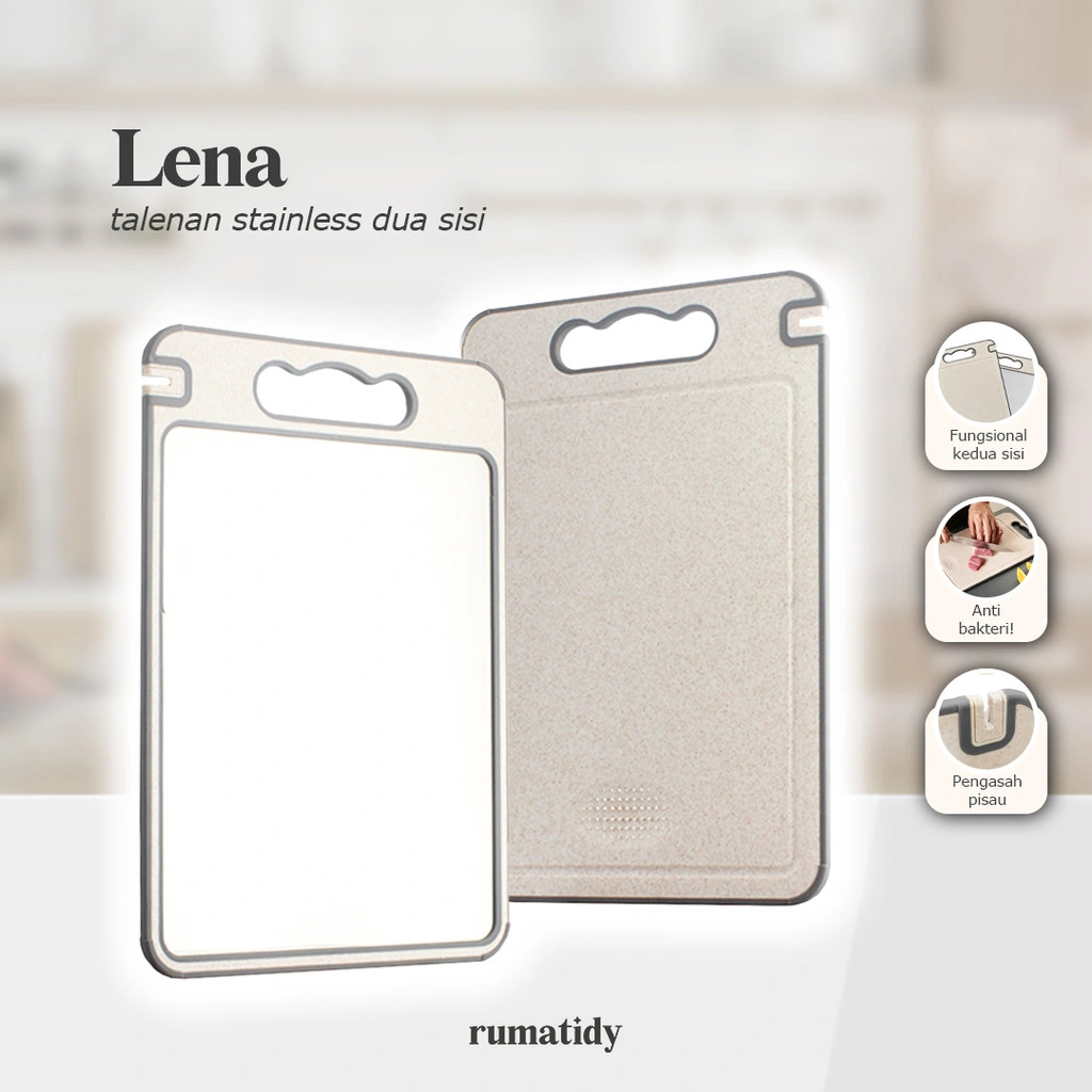 【RUMATIDY】LENA Talenan 2 Sisi Double Sided Cutting Board Jerami Chopping Board Multifungsi