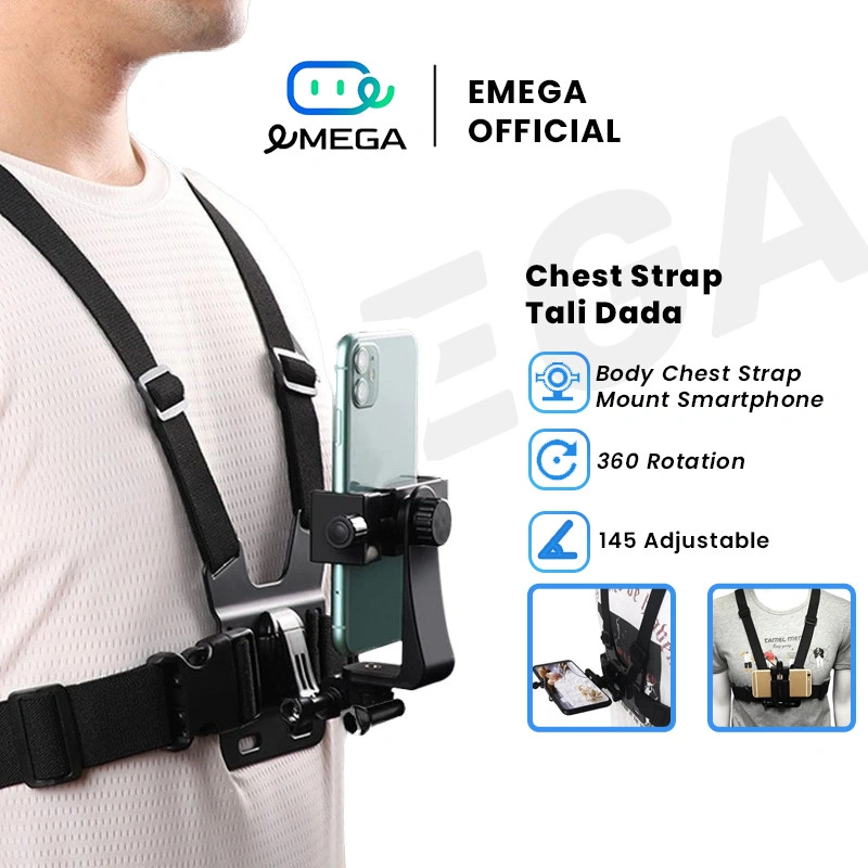eMEGA 5PCS/Set CHEST STRAP Mount Smartphone GoPro Hero Action Cam Tali Strap Dudukan Dada Youtube HP