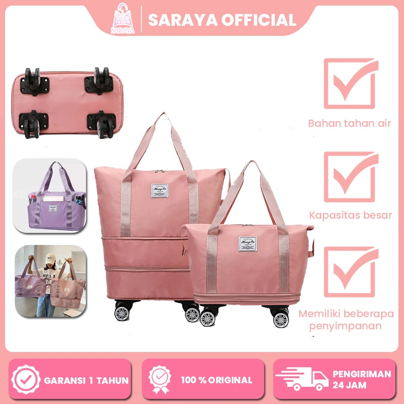 3in1 tas travel trolley up size / tas trolly / tas troli / tas travelling roda / tas duffel/Tas travel bagasi/tas travel besar tahan air