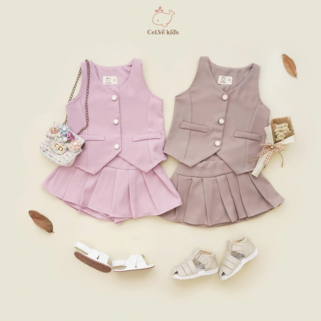 CELVEkids - Stelan Jolene Set Baju rok celana Anak Perempuan Korean style semiwool usia 1-12th