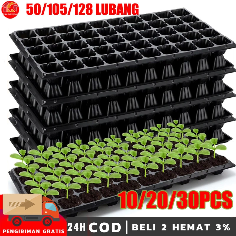 30 PCS Tray Semai 105 128 200 Lubang Potray 0.8mm Seedling Tray Dulang Benih Berkualitas Tinggi