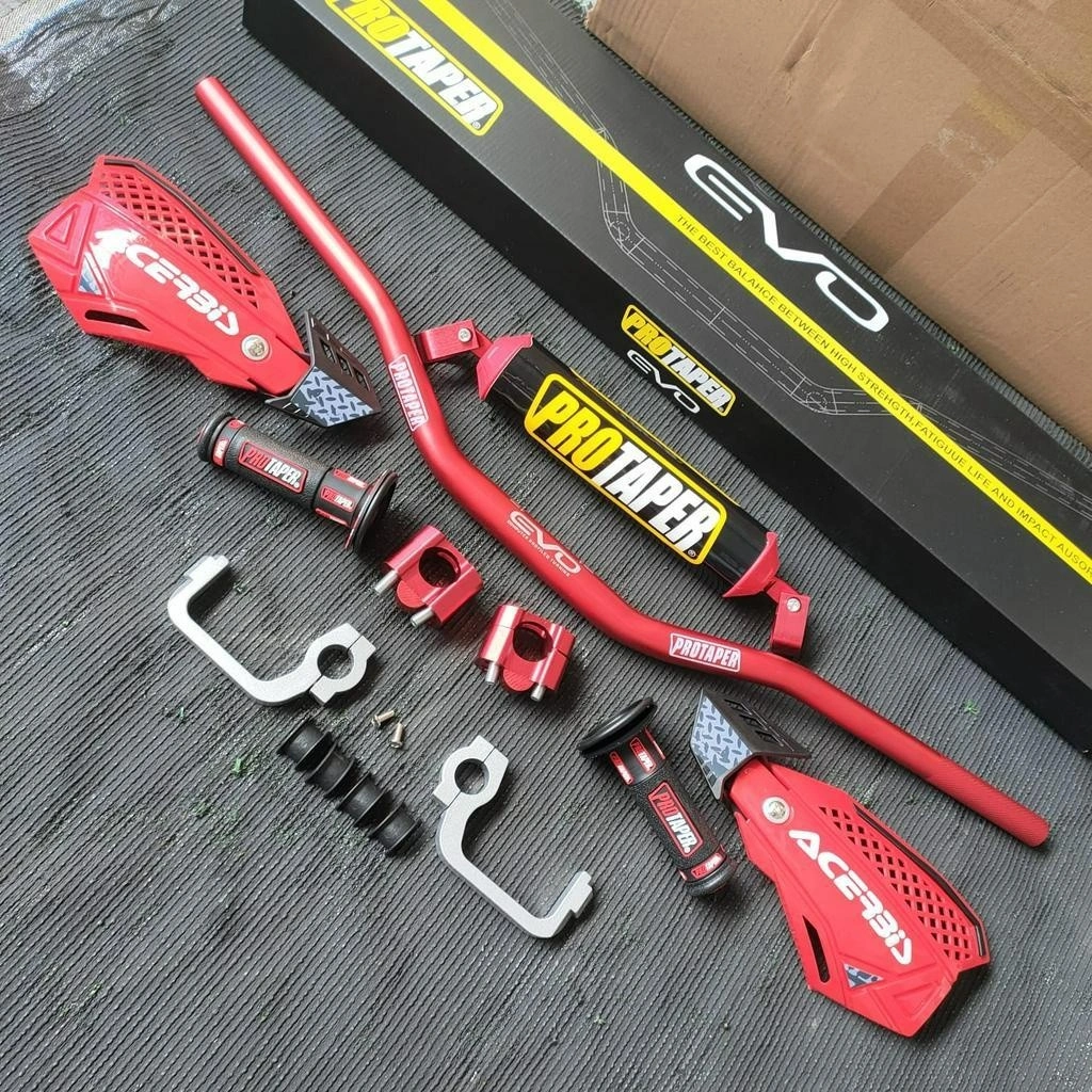 stang fatbar protaper evo low paket handguard acerbis breket besi paket busa palang protaper plus handgrip proraper wr 155 crf 150 klx dtracker dll paket stang fatbar evo low set raiser set busa palang protaper set handgrip set handguard universal Xin XQ
