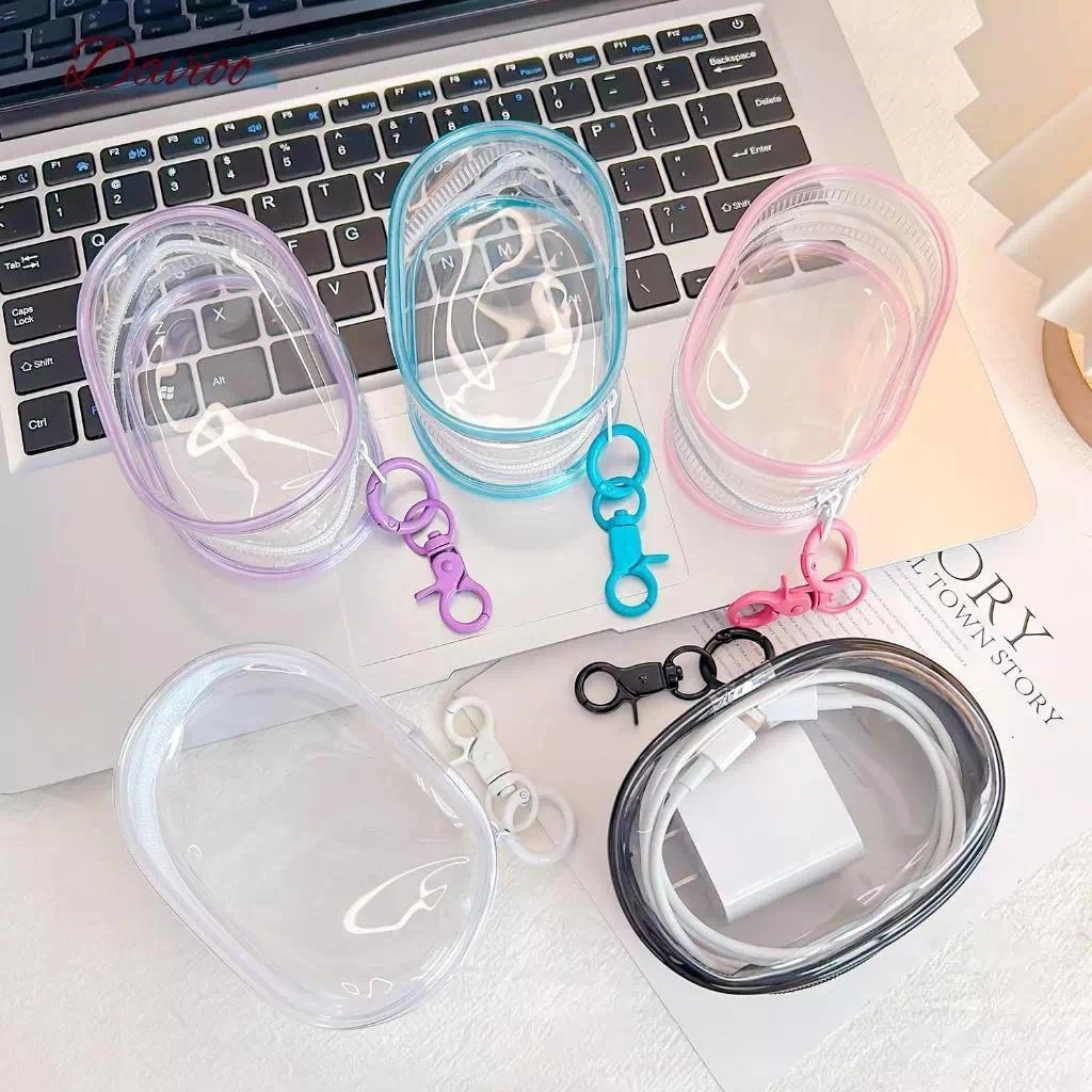 Kotak Penyimpanan Data Kabel Charger Pouch Keychain Mini Bag untuk simpan Headset Kosmetik Bonekamini dan Lain-Lain