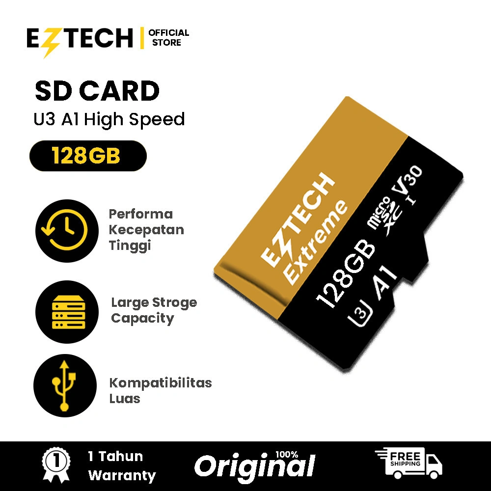 EZTECH MALL HighSpeed Memory Card HP Kartu Memori 32GB/64GB/128GB SD Card 180-240MB/S Original [EZTECH]
