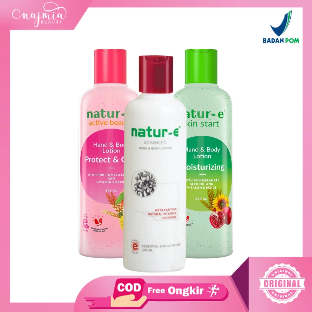 Najmia Ofc Natur-E Hand Body Lotion Series | Skin Start Moisturizing Active Beauty Protect Glow Lotion 100Ml 245Ml
