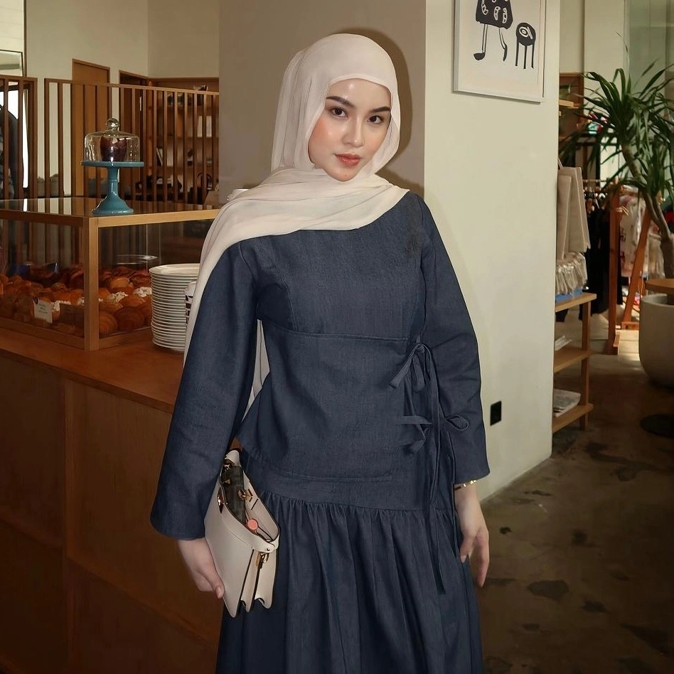 Zoey Fitted Kimono - Denim On Denim Collection by WELAVIT | Atasan Blouse Denim Wanita