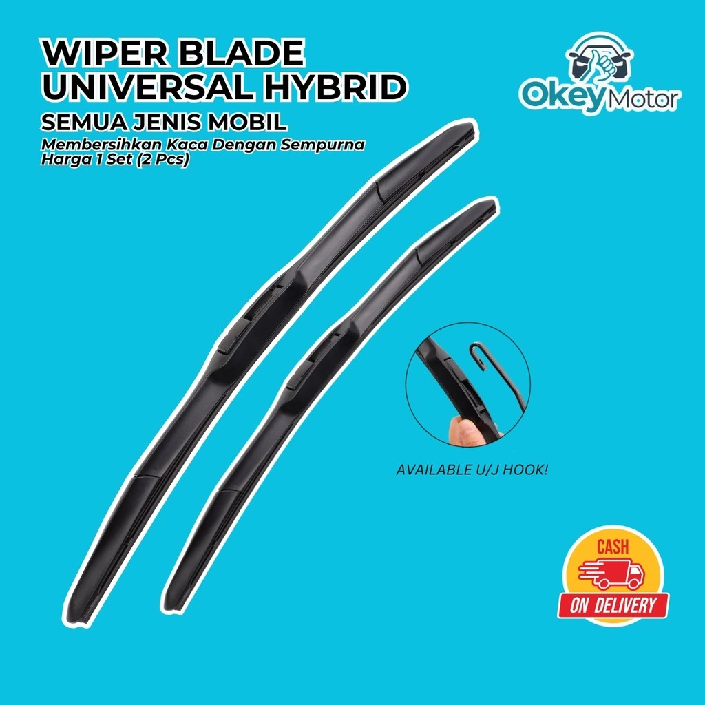 Wiper Mobil hybrid Blade Universal 1 Set Kiri dan Kanan Pembersih Kaca Depan