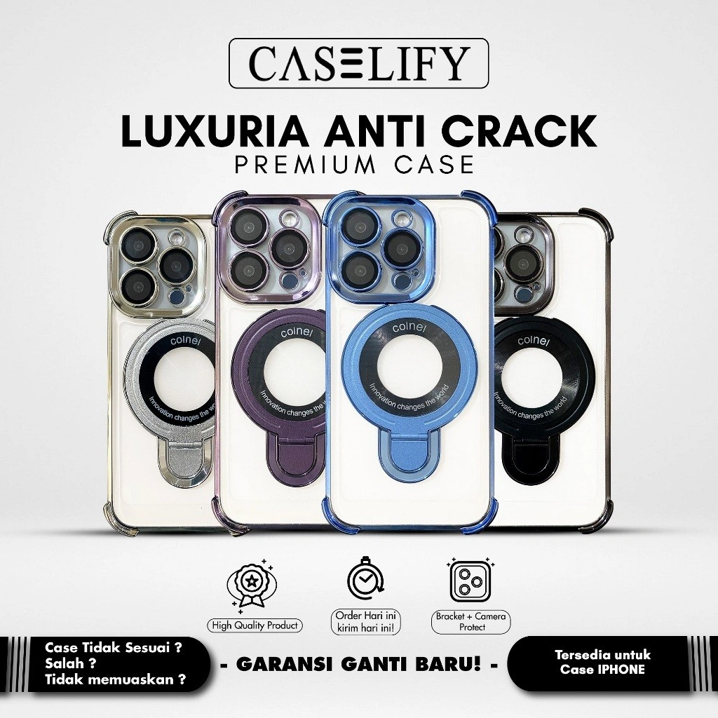 CASELIFY luxuria anticrack magsafe standing lens protector case iphone 11 12 13 14 15 16 17 air plus pro max