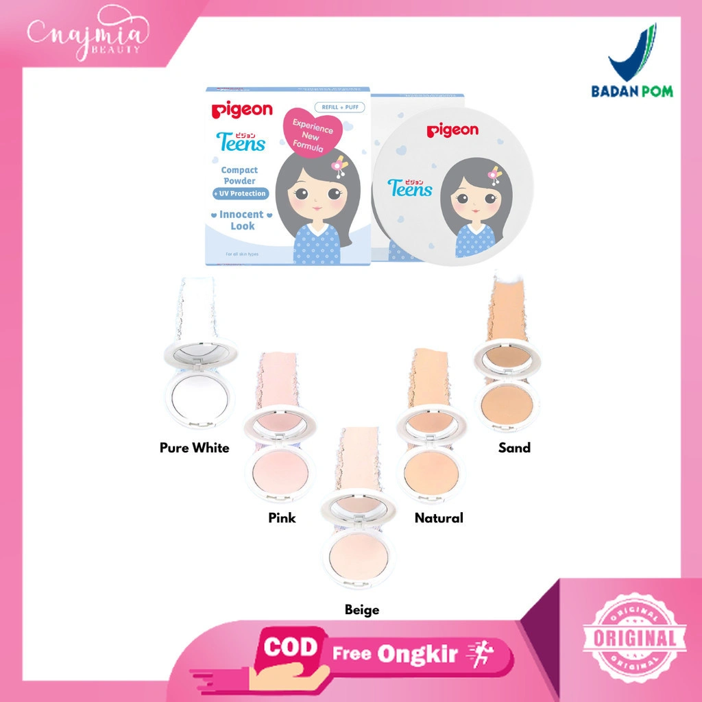 Najmia - PIGEON Teens Compact Powder + UV Protection 14Gr & Refill Compact Powder + UV Protection / Bedak Padat Remaja