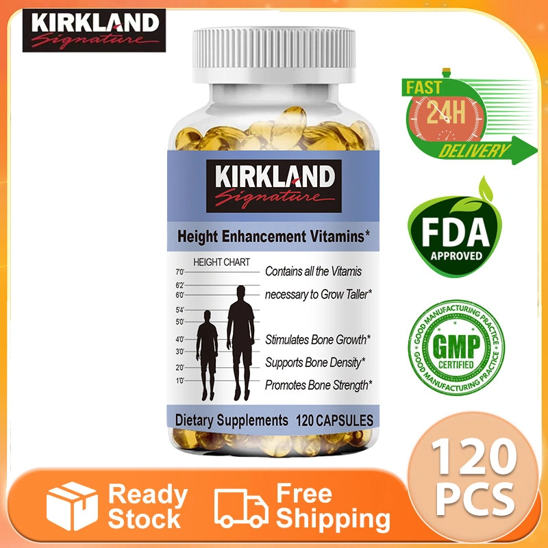 KIRKLAND Height growth supplement Capsules Calcium with Vitamin D&K naturally increases height improves bone density supports joint health and strengthens bones 120pcs Suplemen penumbuh tinggi badan Kapsul menambah tinggi badan secara alami