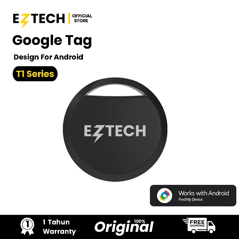 [ KHUSUS ANDROID ] Smart Tag T1 Global Location Tracker With Google Find My Device - Pelacak Barang dengan Bluetooth dan Perlindungan Privasi [EZTECH]