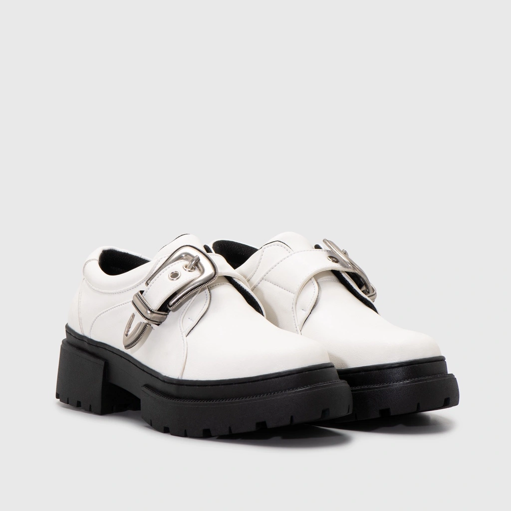 Adorableprojects - Laurenza Oxford White - Strap Derby Shoes